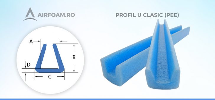 Profil U clasic polietilena expandata Profil U clasic polietilena expandata