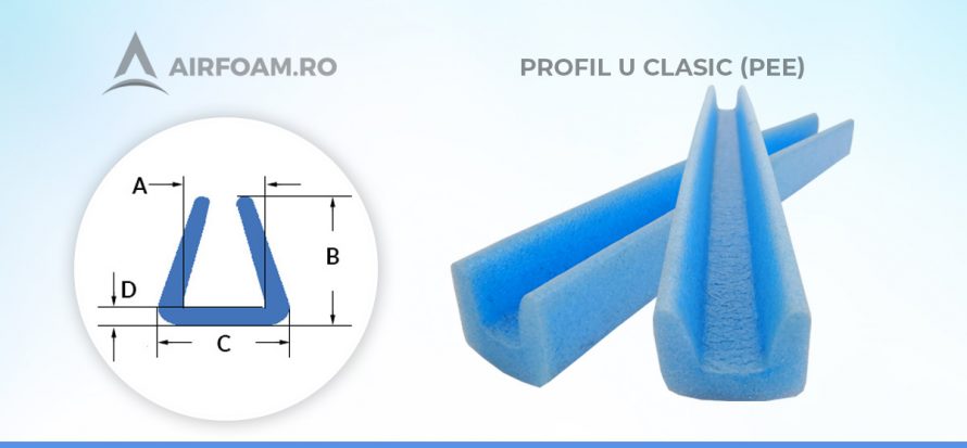 Profil U clasic polietilena expandata Profil U clasic polietilena expandata